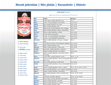 Tablet Screenshot of nevek.szammisztika.com